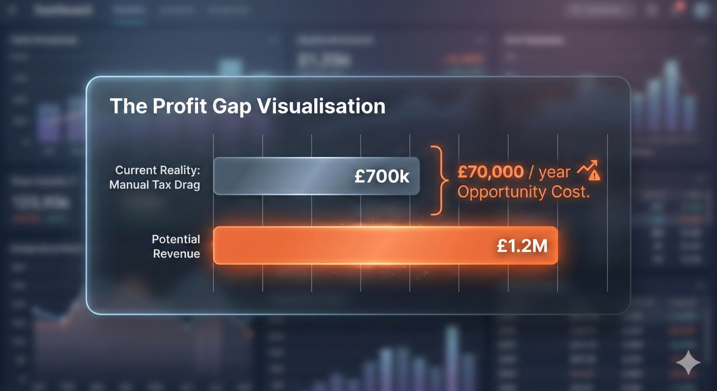 Profit gap visualisation showing current reality versus potential revenue